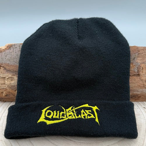 a-black-beanie-with-logo-of-the-band-loudblast-for-metal-fans