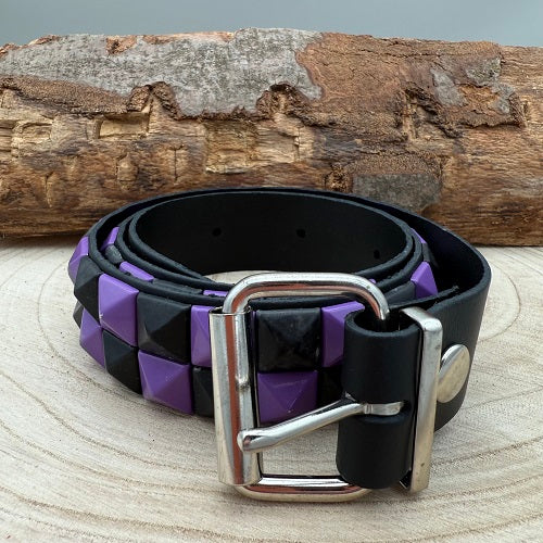 real-black-leather-belt-with-two-rows-of-violet-and-black-pyramid-studs-gothic-emo-halloween-costume-cosplay