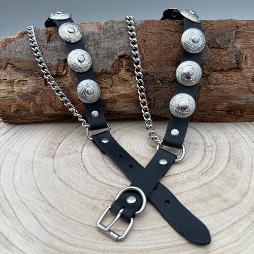 real-leather-bootstraps-with-silver-buckles-for-cowboys-and-heavy-metal-fans