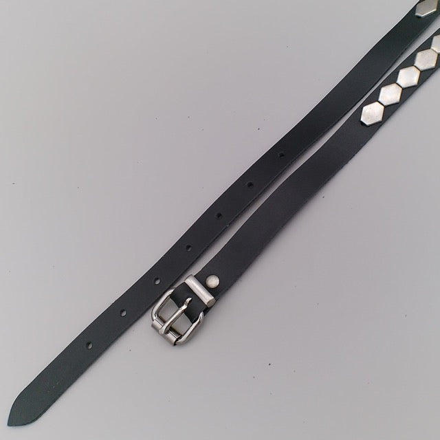 Belt 1-Row Hexagon Studs