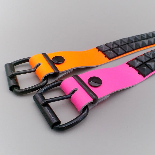 Belt 2-Row Black Pyramid Studs