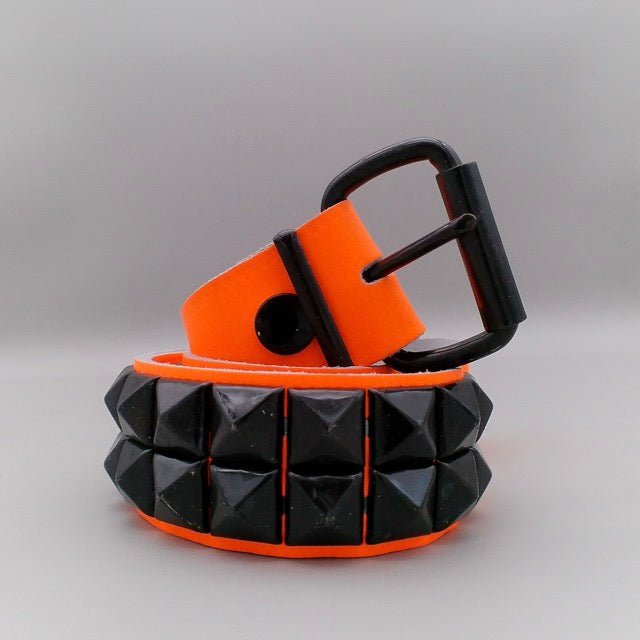 Belt 2-Row Black Pyramid Studs