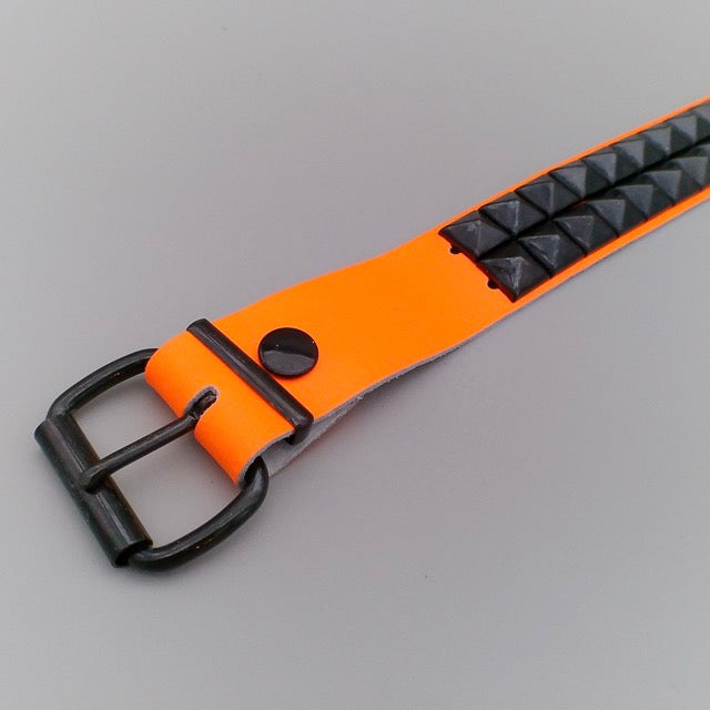 Belt 2-Row Black Pyramid Studs