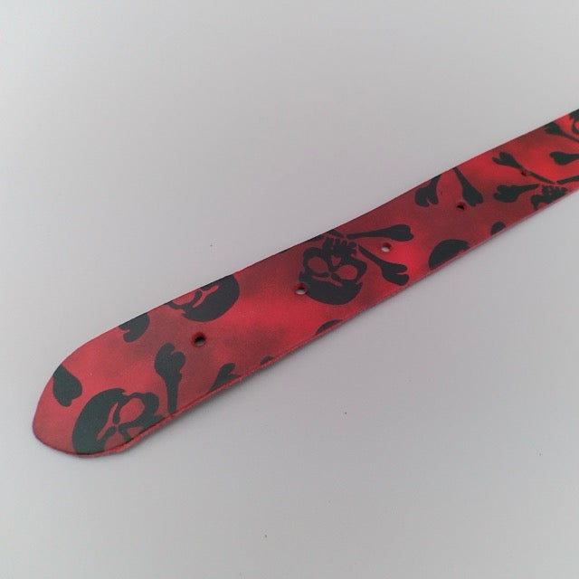 Belt 2-Row Pirate Design Red