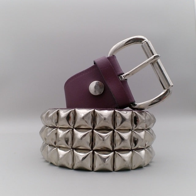 Belt 3-Row Pyramid Studs