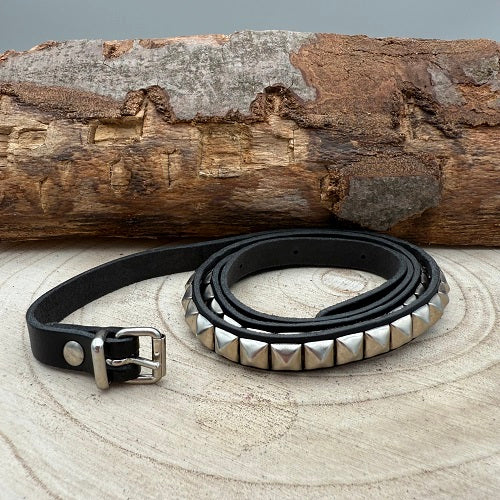 real-black-leather-belt-with-one-row-of-small-silver-pyramid-studs-for-heavy-metal-girls