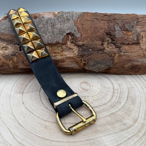 real-black-leather-belt-vintage-with-two-rows-of-golden-pyramid-studs