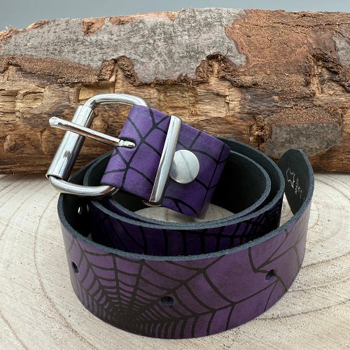real-violet-leather-belt-with-spider-web-design-for-gothic-glamrock-and-halloween-costume