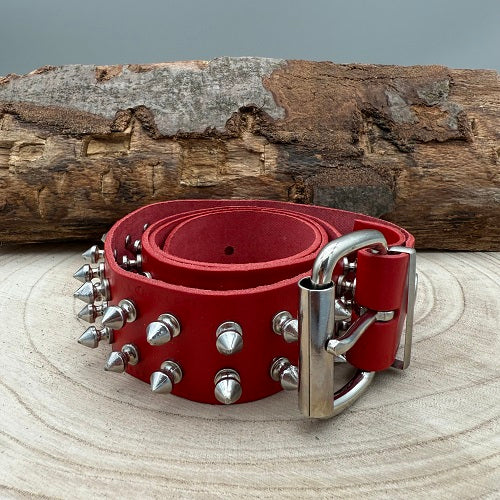 real-red-leather-belt-with-two-rows-of-silver-spikes-for-glamrock-and-gothic-and-metal-fans