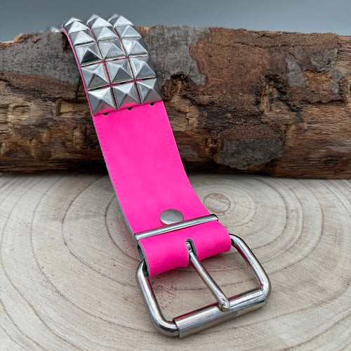 real-pink-leather-belt-with-three-rows-of-silver-pyramid-studs