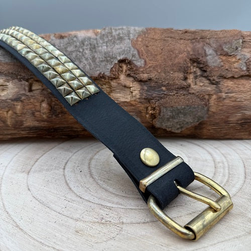 real-black-leather-belt-with-three-rows-of-golden-pyraid-studs-for-heavy-metal-and-glamrock-fans