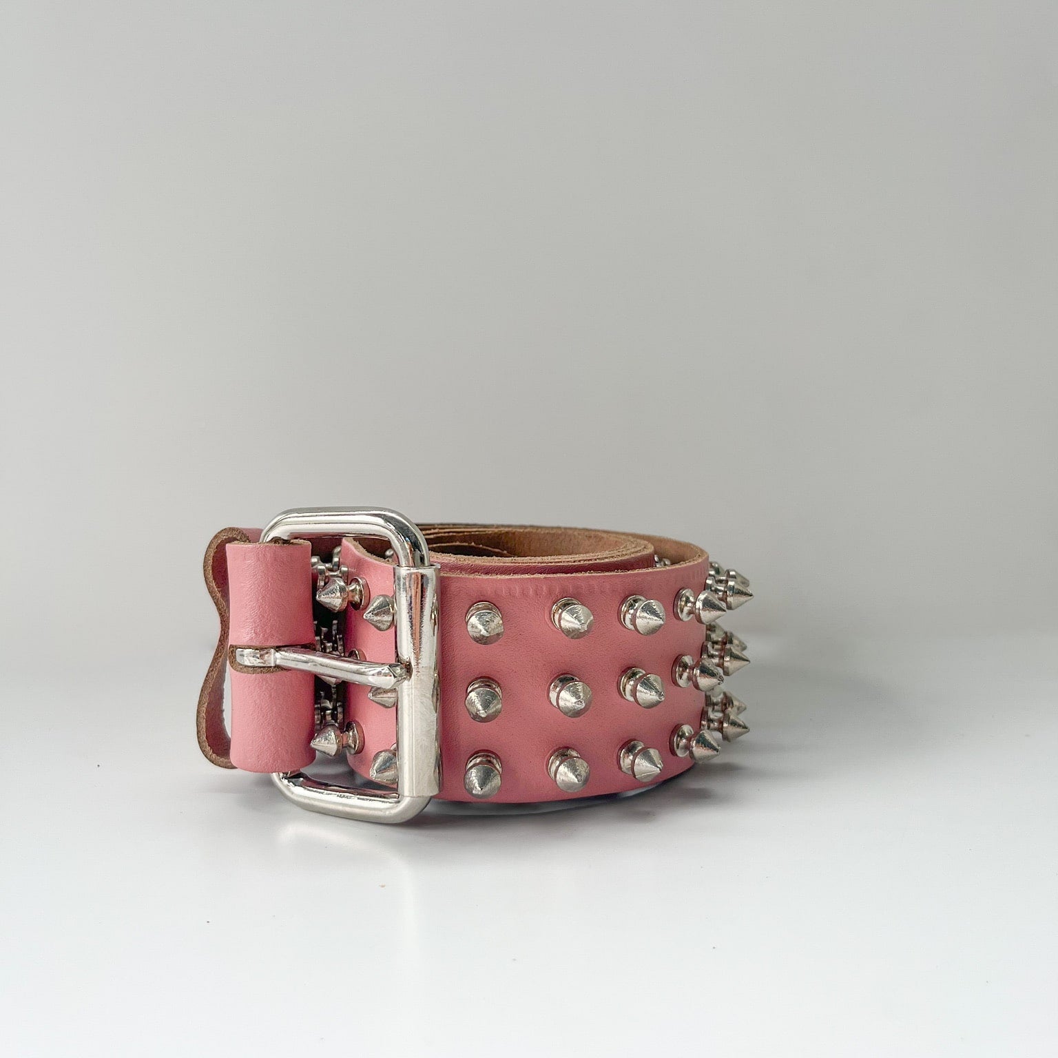 real-leather-belt-in-rose-with-three-rows-of-silver-spikes-punk-metal-gothic-costume