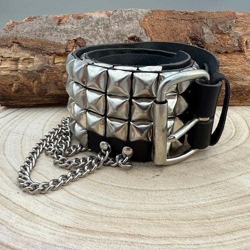 real-black-leather-belt-with-four-rows-of-silver-pyramid-studs-and-with-chains