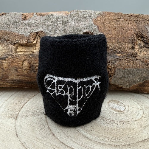 sweatband-wristband-in-black-with-band-asphyx-logo-in-white
