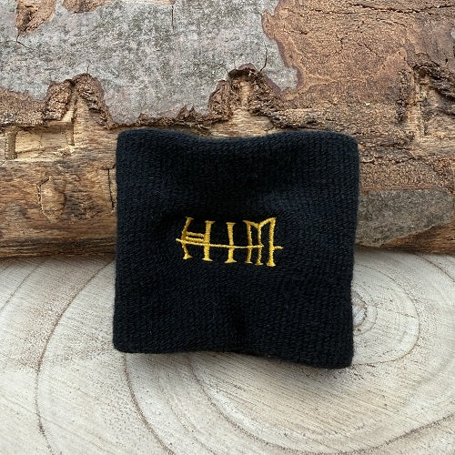 sweatband-wristband-in-black-with-band-him-logo-in-yellow